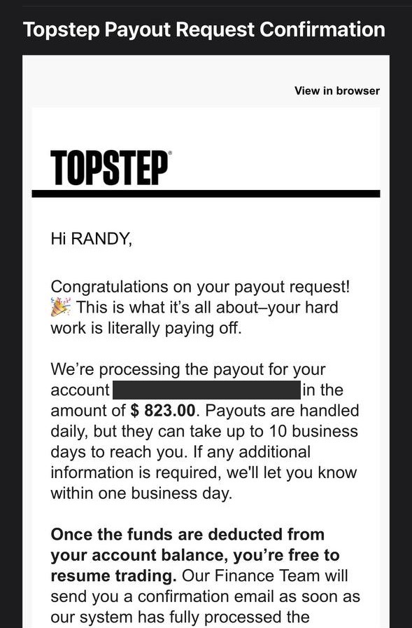Receipt from Randy R.