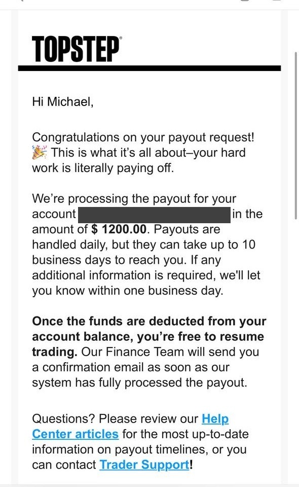 Receipt from Michael