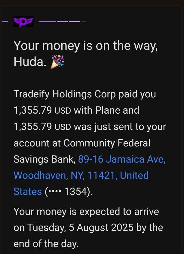 Receipt from Huda