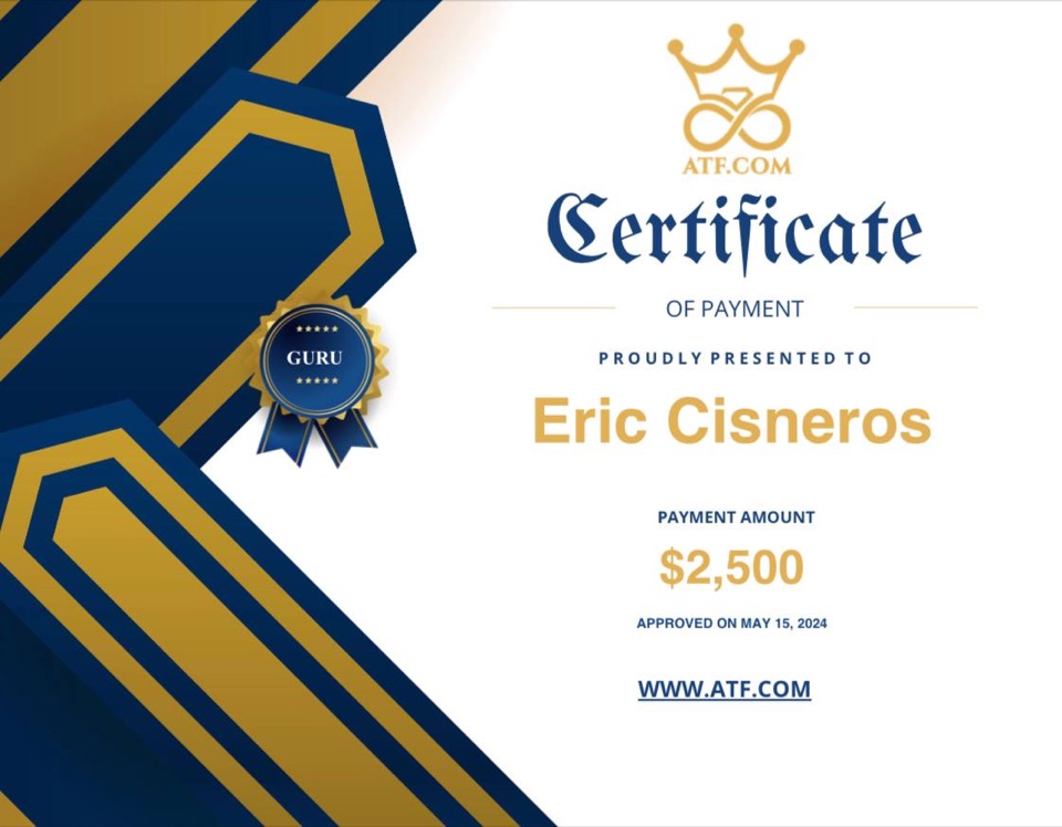Receipt from Eric Cisneros